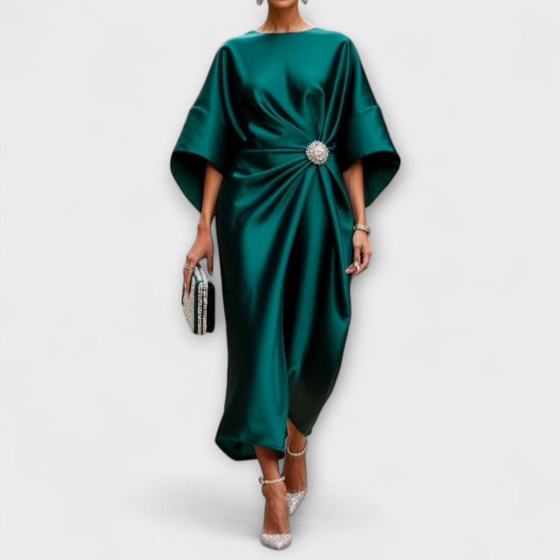 Vestido Largo de Satén Brillante Luxe