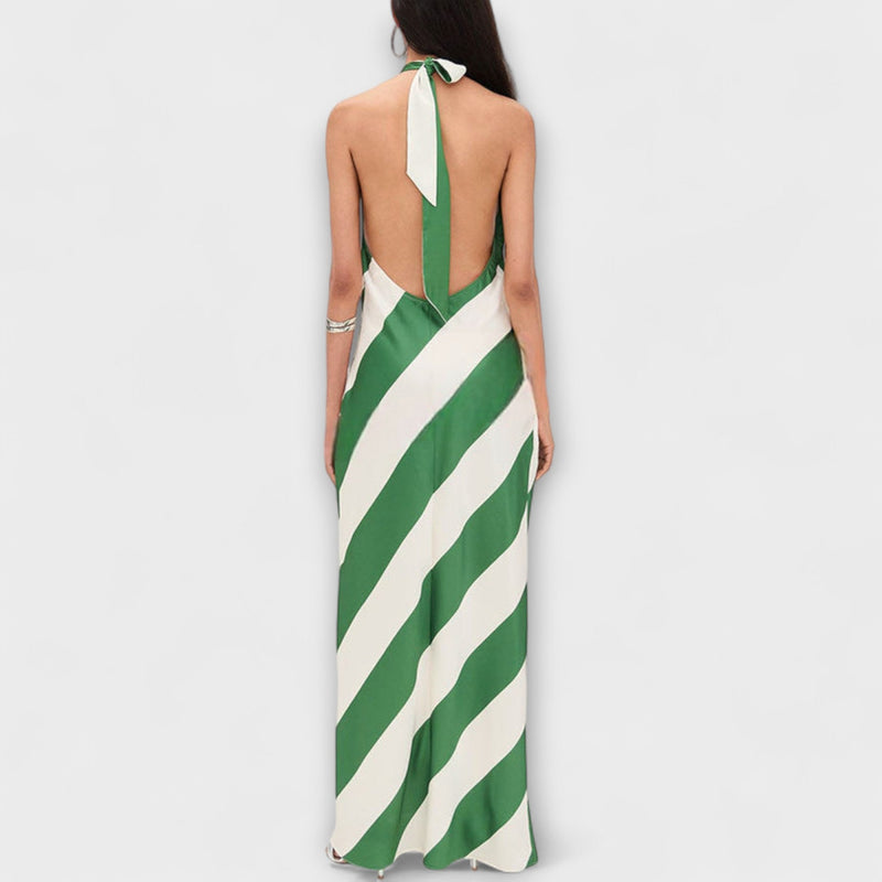 Marlowe - Vestido Maxibañador de Tirantes con Patrón de Rayas