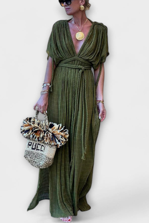 Vestido Maxi Kimono de Estilo Griego
