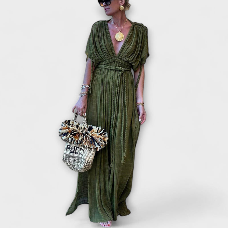 Vestido Maxi Kimono de Estilo Griego