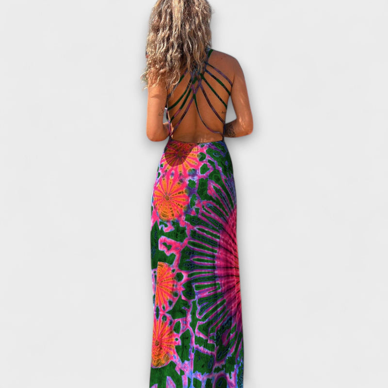 Ronja - El vestido maxilargo con estampado Tie-Dye La Bamba