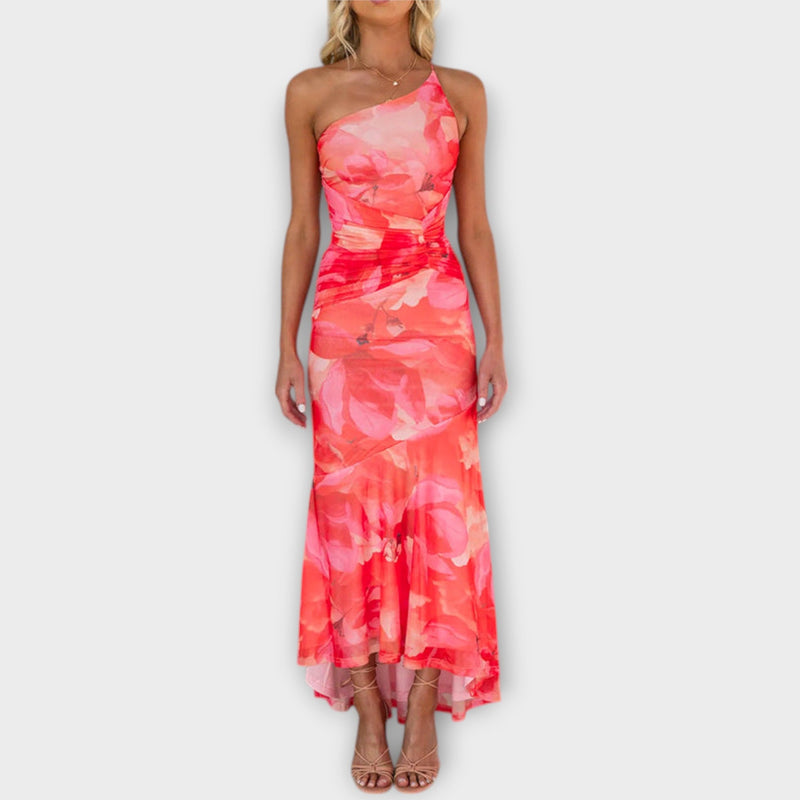 Pia - Maxivestido con fruncido lateral