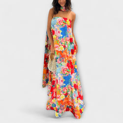Harlow - Vestido Maxi Floral Off-Shoulder