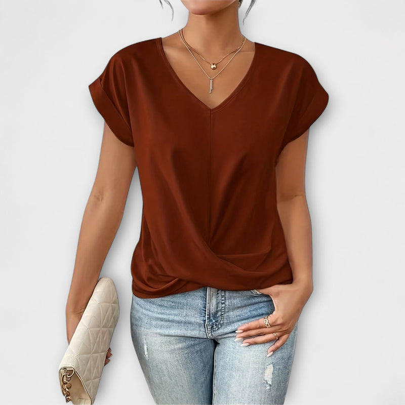 Eloise - Top de escote en V con detalle de botón