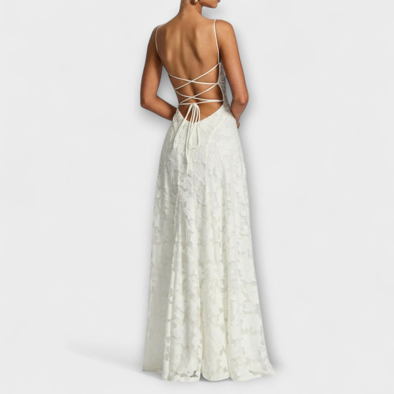 Emberly - Elegante vestido maxilargo de jacquard