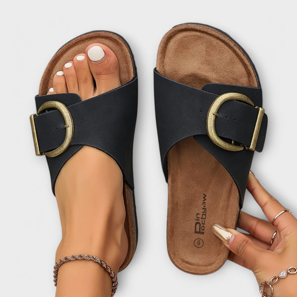 Margie - Sandalias de corcho para mujer con diseño de correas ajustables