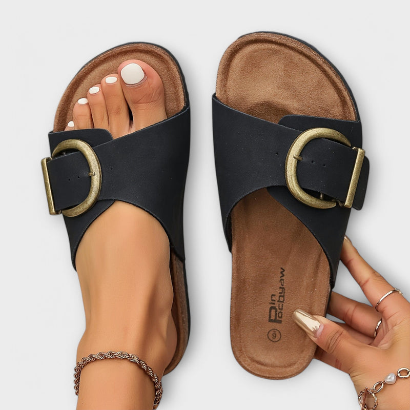 Margie - Sandalias de corcho para mujer con diseño de correas ajustables