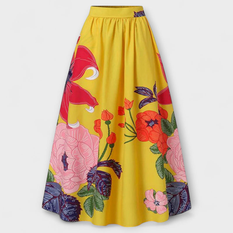 Ysolda - Falda Floral de Cintura Alta