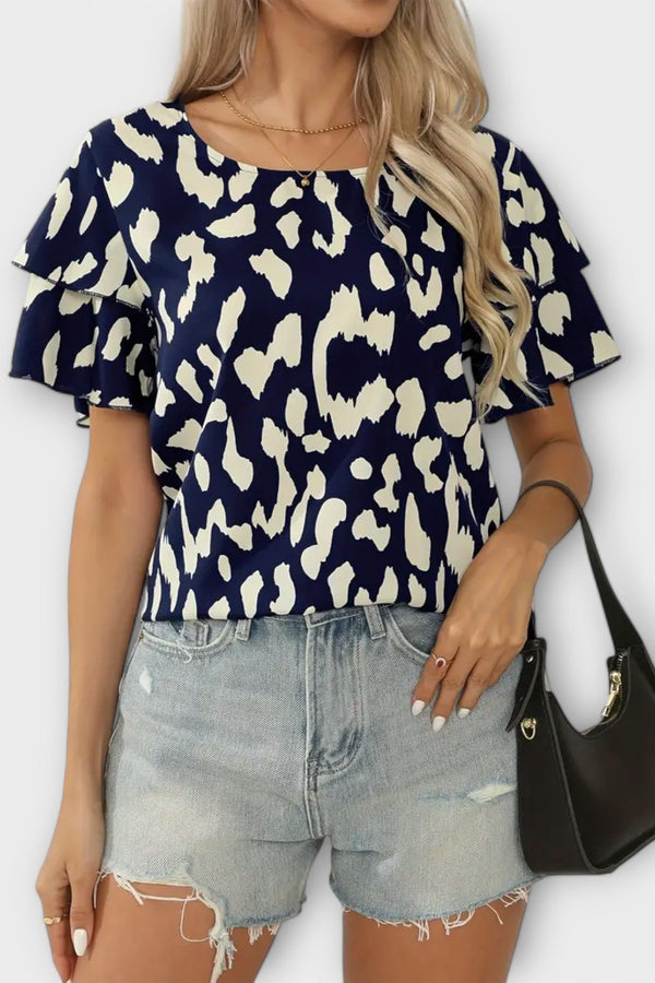 Evelyn - Blusa casual con cuello redondo