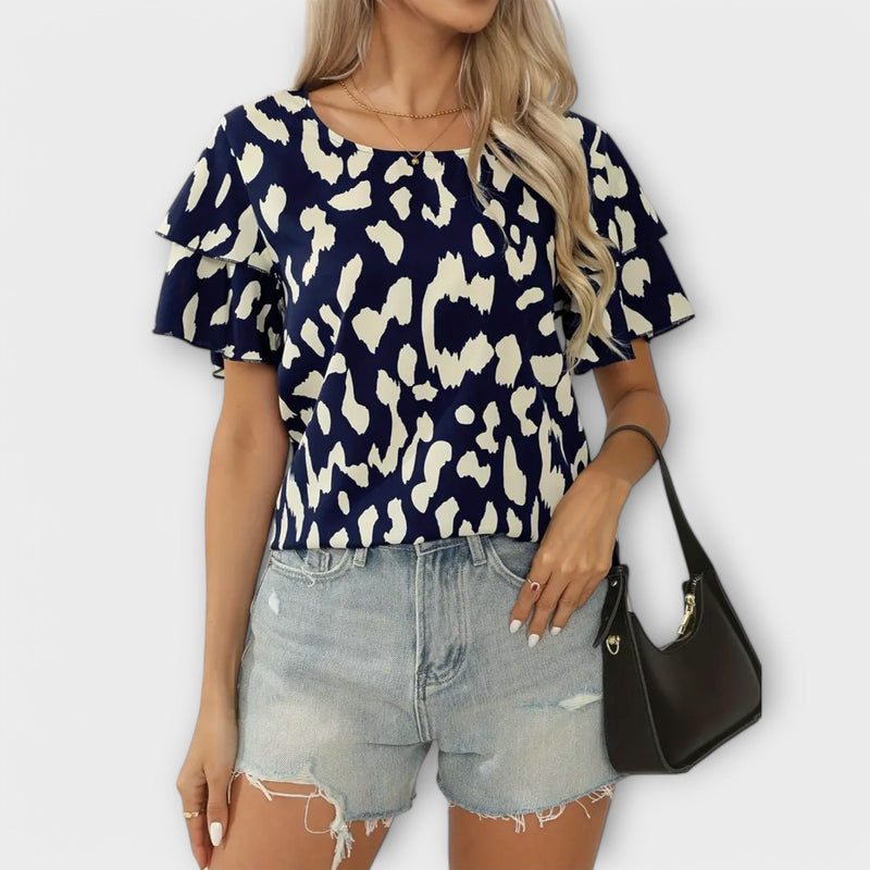 Evelyn - Blusa casual con cuello redondo