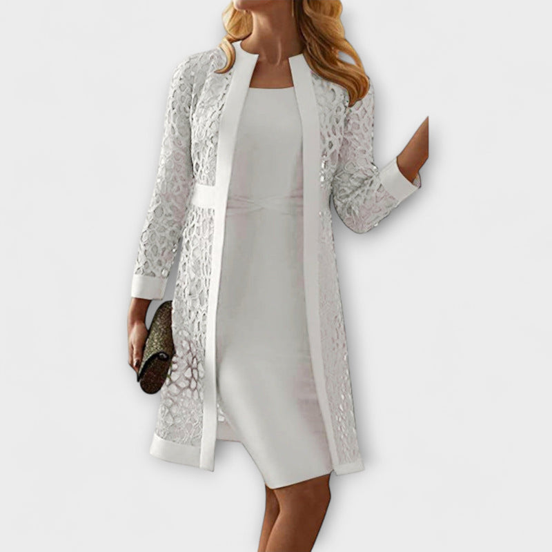 Runa - Elegante vestido de encaje de dos piezas
