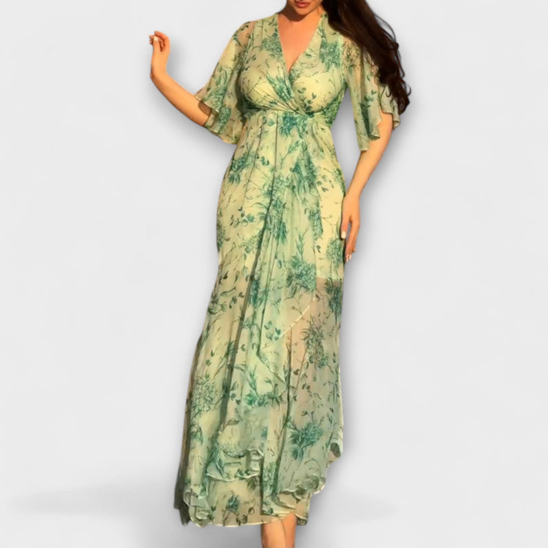 Lana - Elegante vestido floral con escote en V