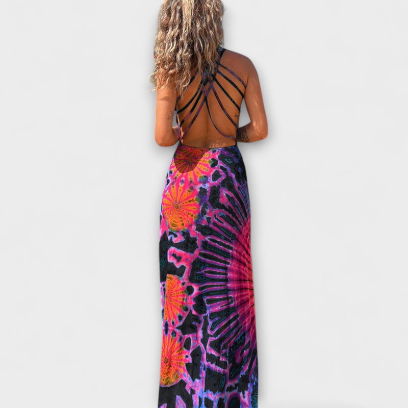 Ronja - El vestido maxilargo con estampado Tie-Dye La Bamba