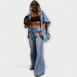 Blair - Conjunto de denim sin mangas de corte amplio