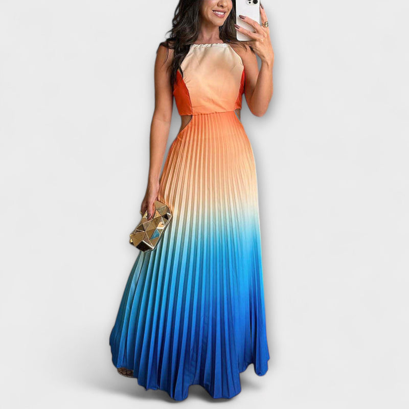 Haven - Elegante vestido maxi con tirantes y degradado