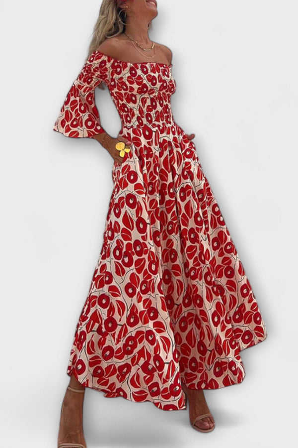 Sienna - Vestido maxi sin hombros apto para vacaciones