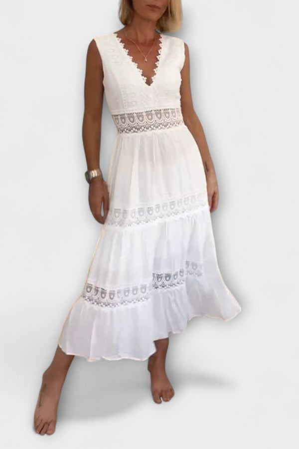 Aurélie - Elegante vestido de encaje con escote en V