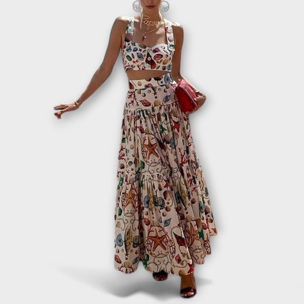 Heather - Elegante conjunto de dos piezas de falda