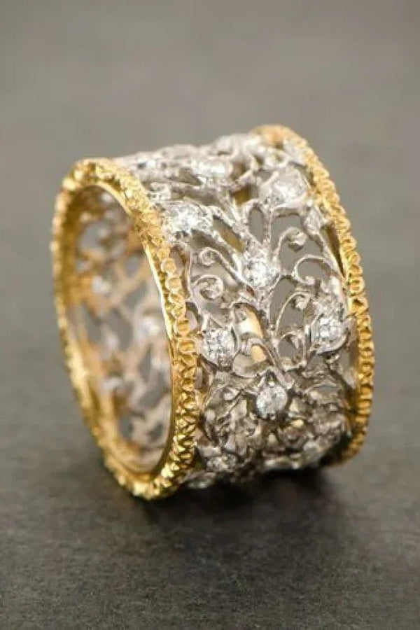Anillo Ivy de Zircón Retro