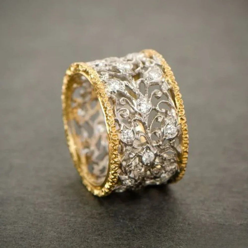 Anillo Ivy de Zircón Retro