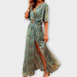 Sabine - Vestido maxi envolvente elegante con diseño fluido
