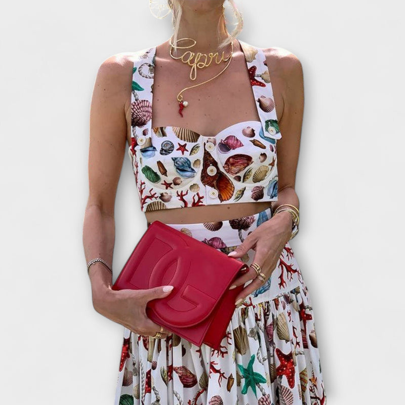 Heather - Elegante conjunto de dos piezas de falda