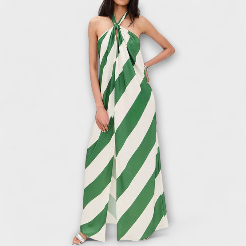 Marlowe - Vestido Maxibañador de Tirantes con Patrón de Rayas