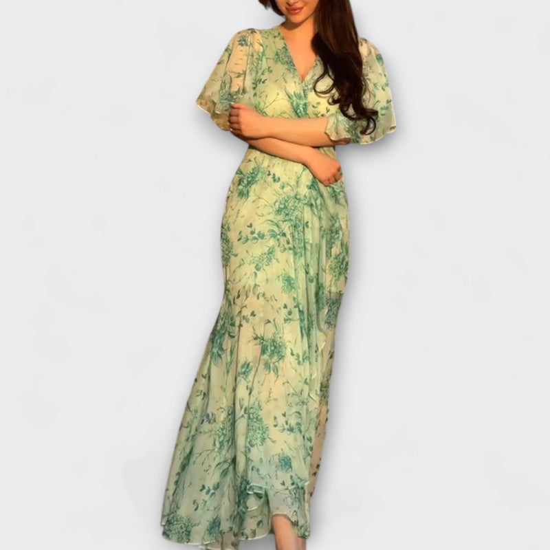 Lana - Elegante vestido floral con escote en V