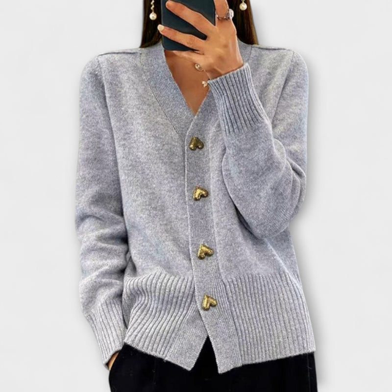 Marij – Suéter de mujer con escote en V de estilo vintage