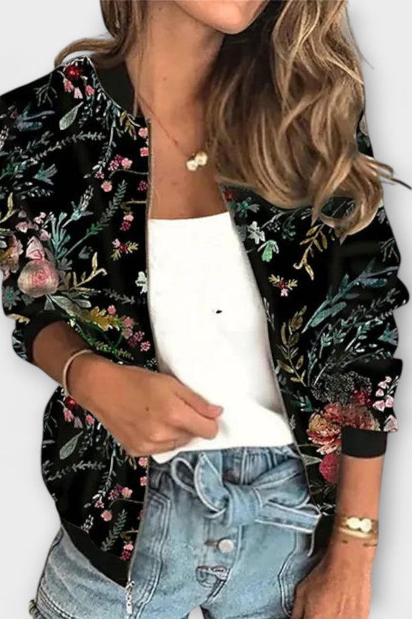 Linde - Chaqueta con cremallera estampada