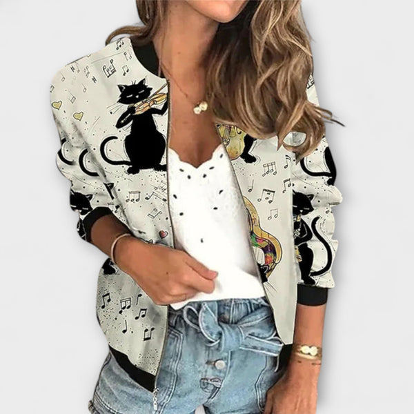 Linde - Chaqueta con cremallera estampada