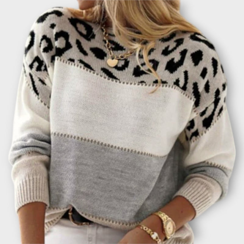 Cheyenne - Suéter casual con diseño de leopardo
