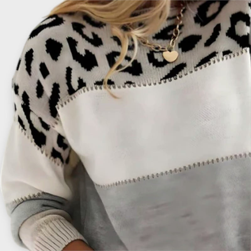 Cheyenne - Suéter casual con diseño de leopardo