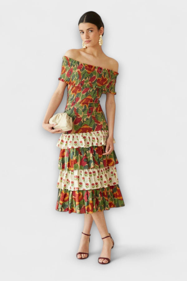Harriet - Vestido Midi de Mayo Vibrante