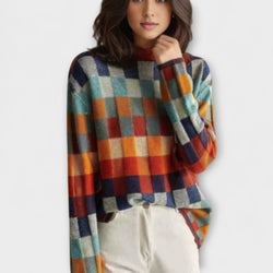 Ursula's - Jersey de cuello alto con diseño patchwork
