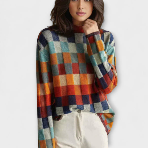 Ursula's - Jersey de cuello alto con diseño patchwork