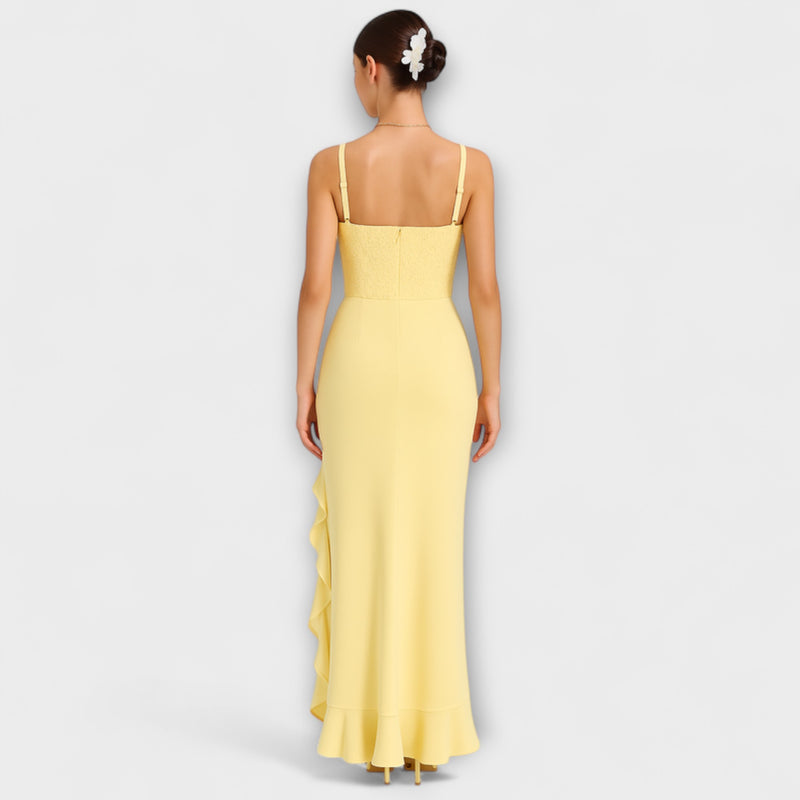 Bella - Vestido de Corsé de Satén con Volantes