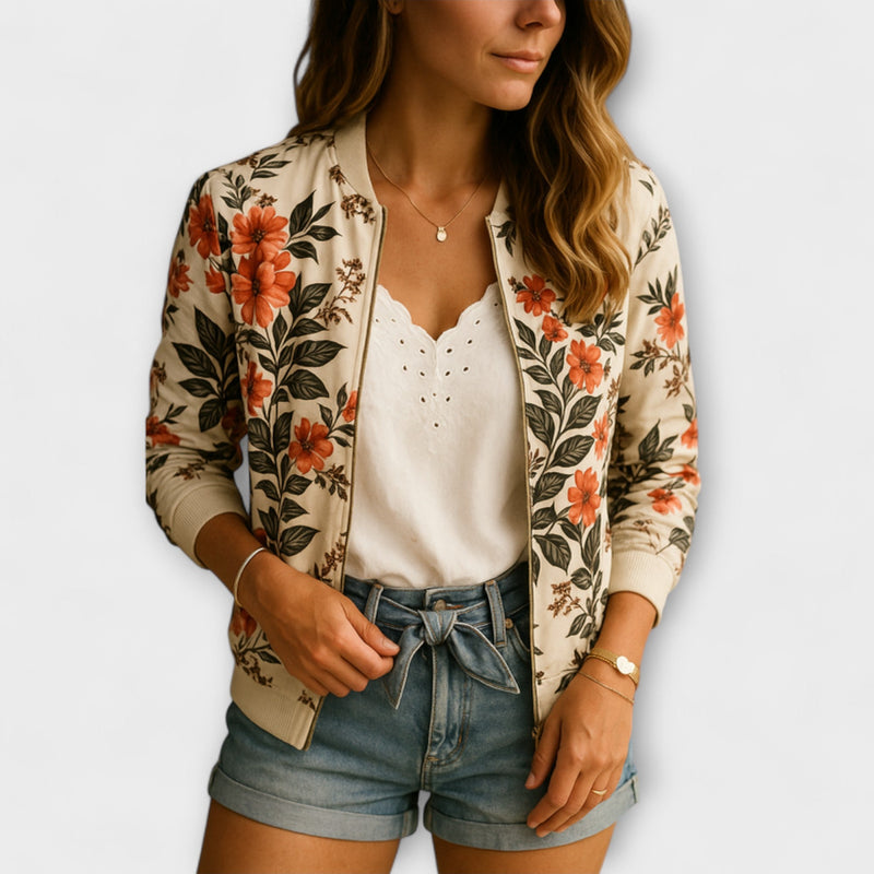 Kaelin - Chaqueta bomber elegante con estampado de flores