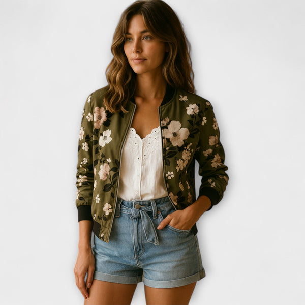 Kaelin - Chaqueta bomber elegante con estampado de flores