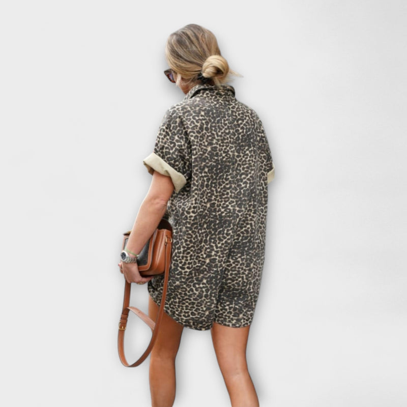 Nonette - Mono de camisa con estampado de leopardo