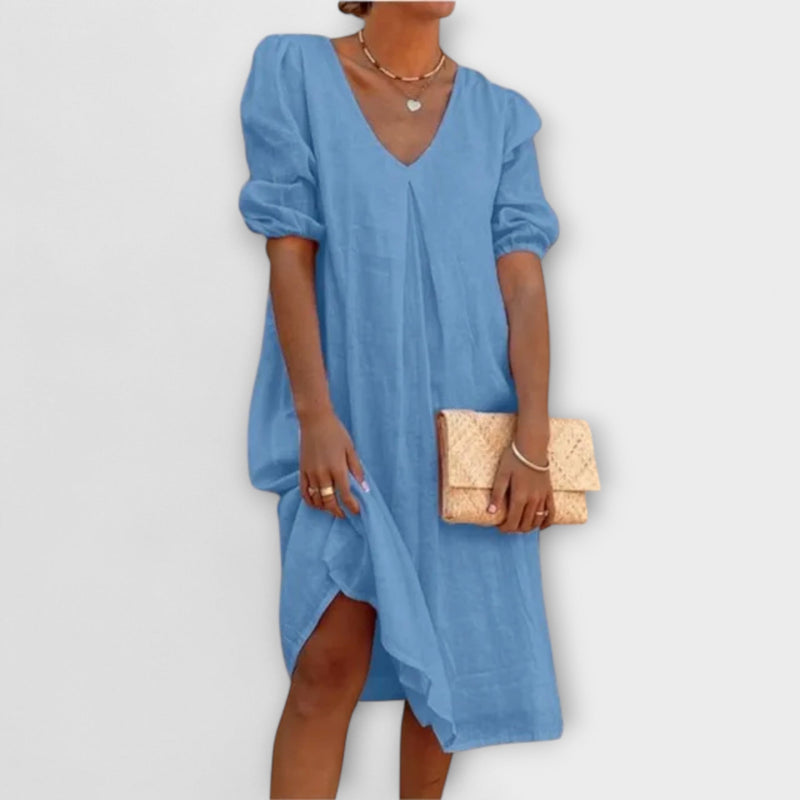 Fanny - Elegante vestido de verano con detalles de ganchillo