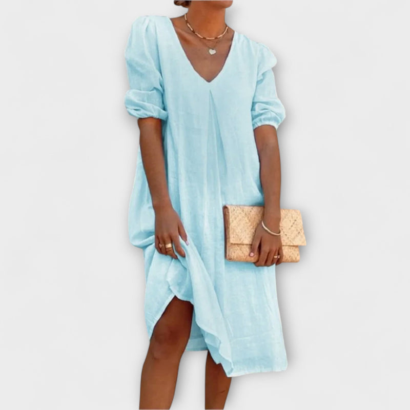 Fanny - Elegante vestido de verano con detalles de ganchillo