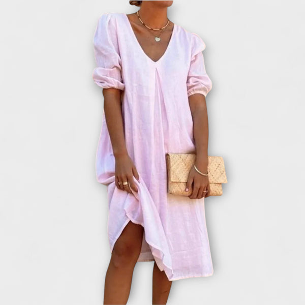 Fanny - Elegante vestido de verano con detalles de ganchillo