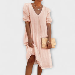 Fanny - Elegante vestido de verano con detalles de ganchillo