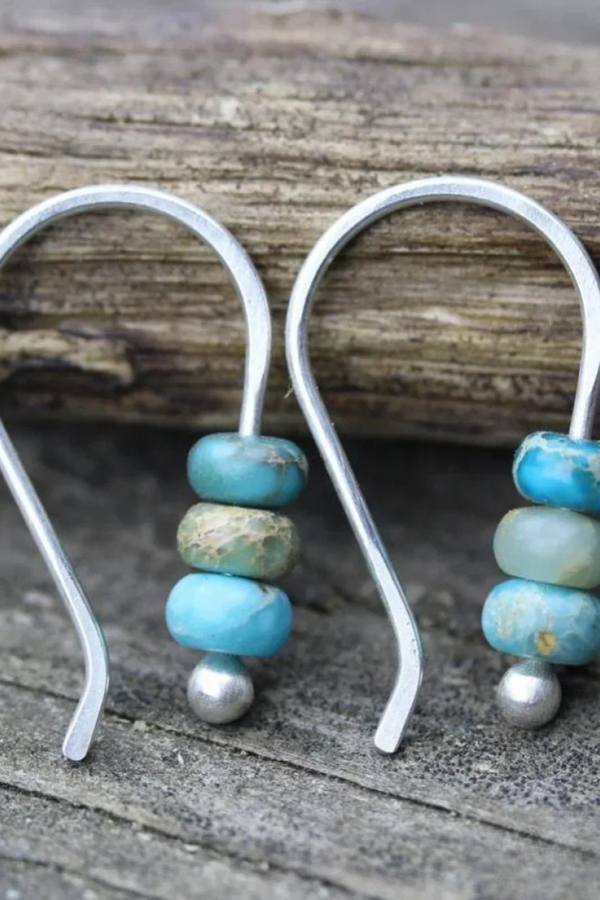 Pendientes de perlas turquesas