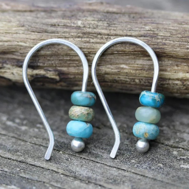 Pendientes de perlas turquesas