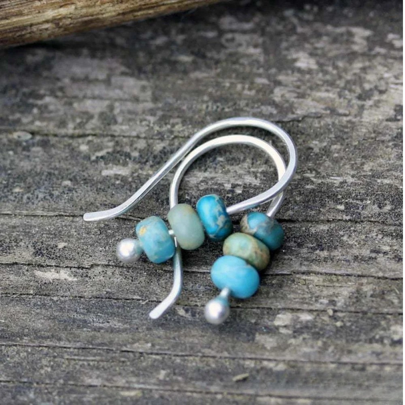 Pendientes de perlas turquesas