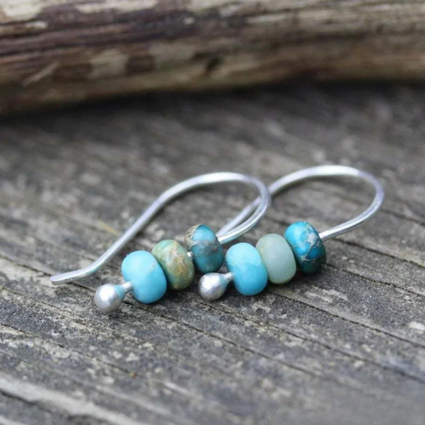 Pendientes de perlas turquesas