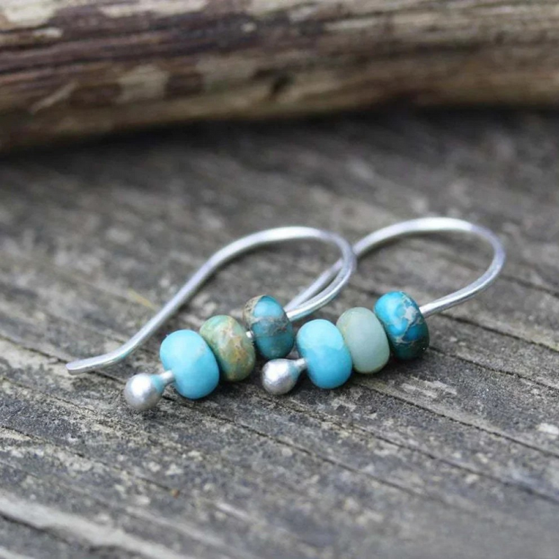Pendientes de perlas turquesas