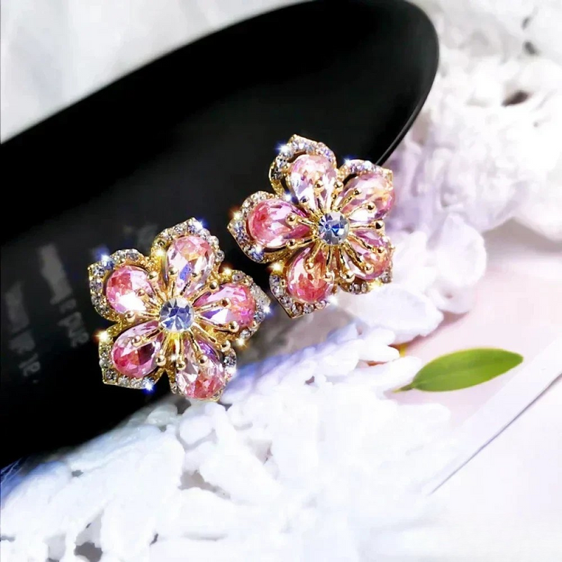 Pendientes de plata de ley con zirconitas de colores